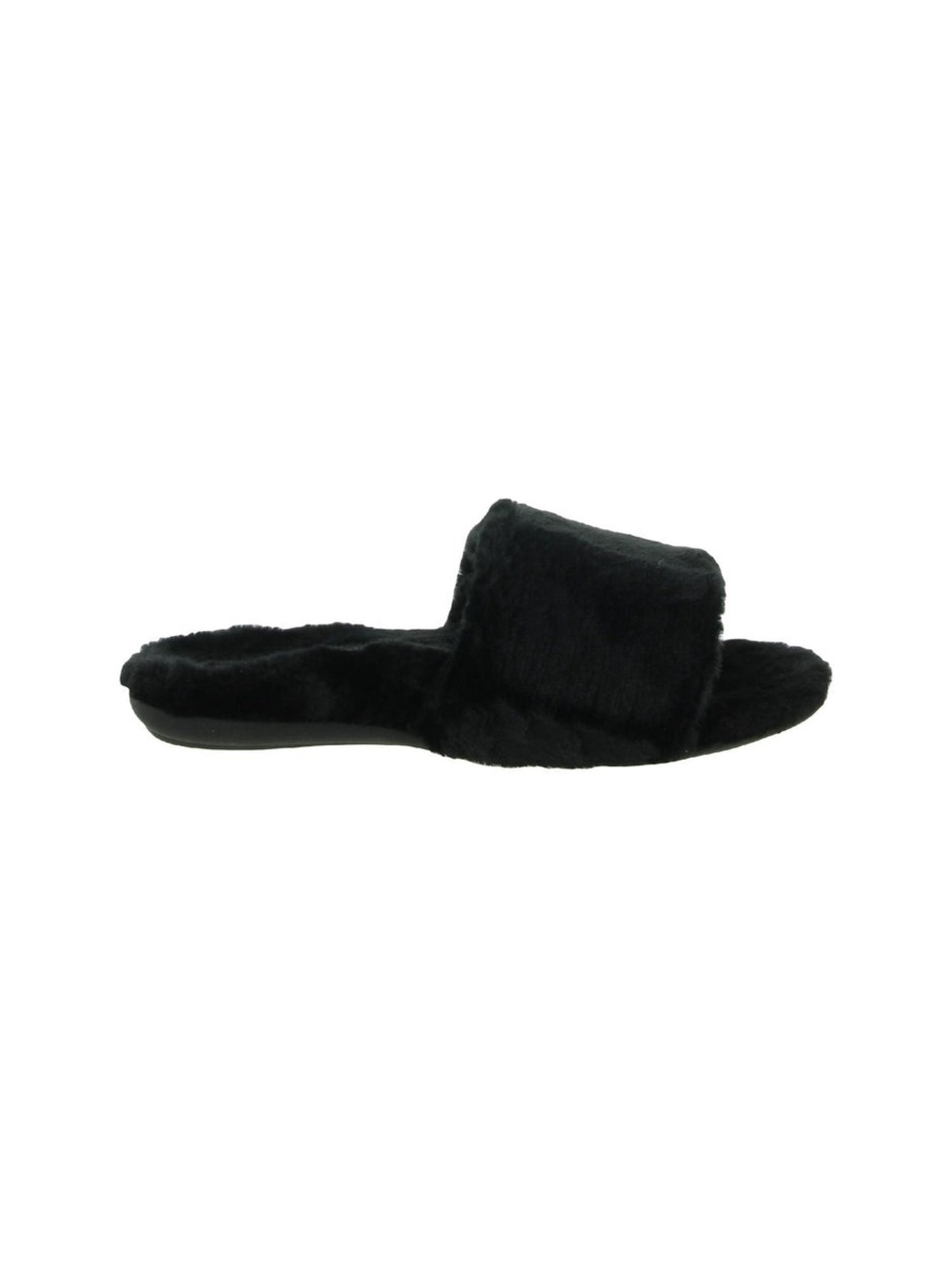 Vionic Black Faux Fur Slipper